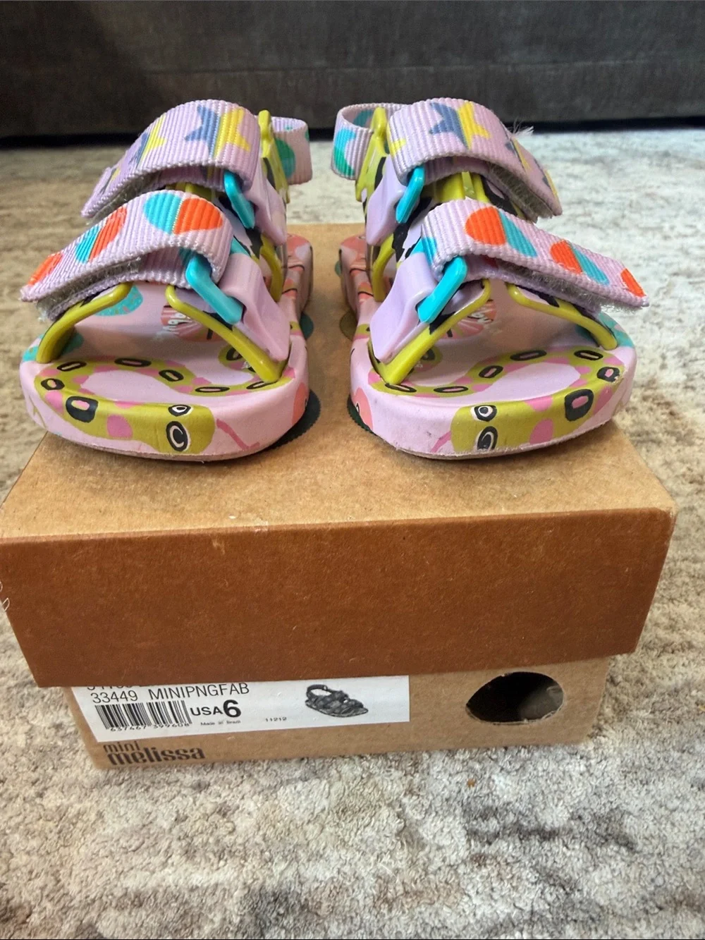 Melissa x Favula Collab Kids Pink Multicolor Patterned Sport Sandals